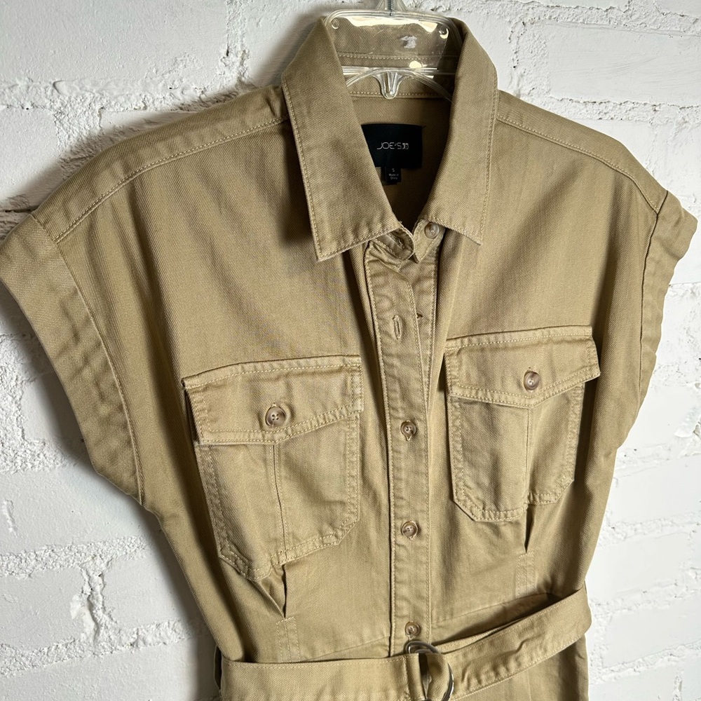Joes Jeans Dress | The Pleated Safari Spring Midi-Dress in Color Hazelwood Sz S - Picture 4 of 8